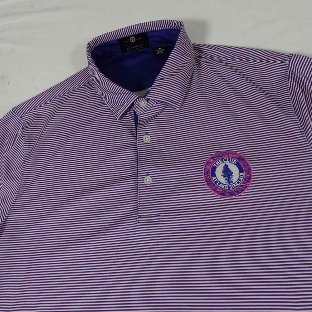 The Club at Lake Sinclair Performance Striped Golf Polo Shirt Men's Medium